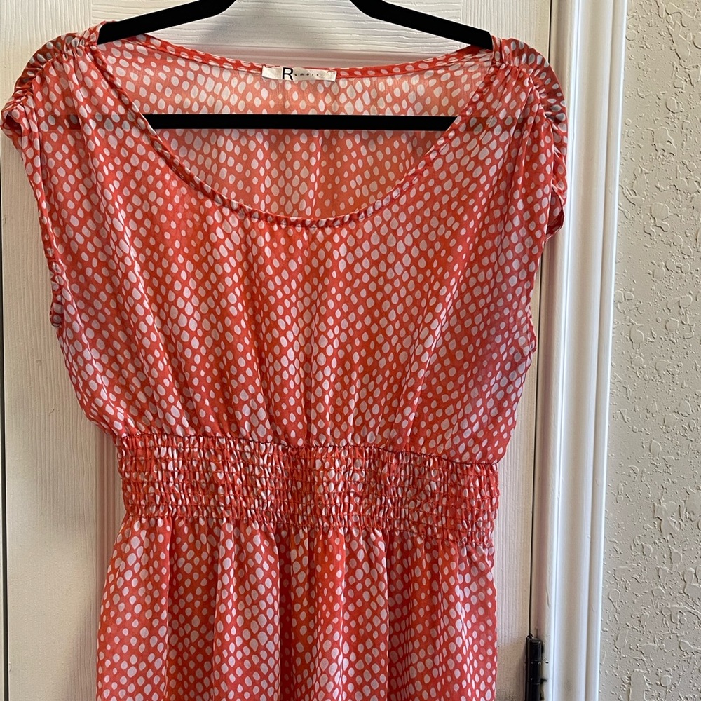 Polka dotted white and orange too. Sz M